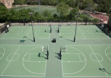 Aerial view of outdoor basketball cours
